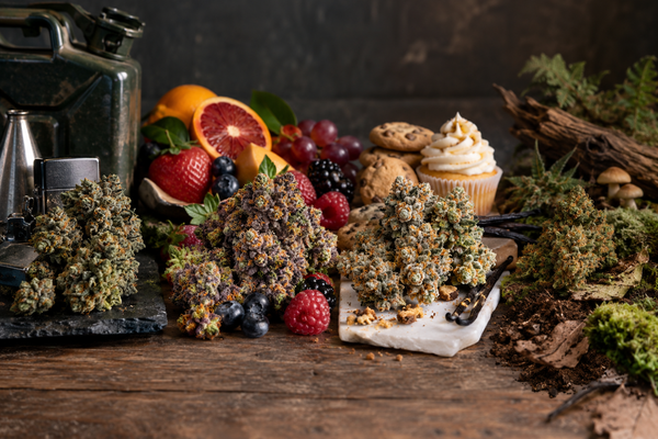 Cannabis strains paired with gas, fruit, dessert, and earthy flavor profiles